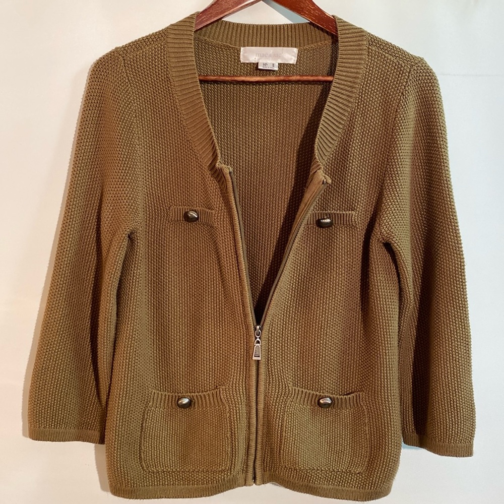 Mac & Jac - zip up cardigan. Size M